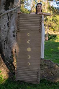 เสื่อโยคะผ้าฝ้ายออร์แกนิกเสื่อโยคะมือดวงจันทร์พิมพ์ลายพระจันทร์ครึ่งเสี้ยวออกกำลังกายยิมสวดมนต์ - Product Image 2