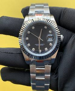 Tendencia Dial negro Acero inoxidable Hecho Mecánico Movimiento automático Reloj de pulsera Moda Ropa de lujo a precio al por mayor - Product Image 1