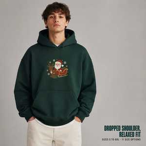 500G Chest Print <b>Christmas</b> Hoodie Pullover Sweatshirt Santa Claus Reindeer Sleigh Unisex Oversized S To 8XL Plus Size Custom - Product Image 2