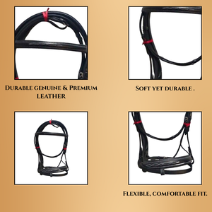 Bridon d'équitation anglais en cuir véritable de qualité supérieure, rembourré et réglable, équipement équestre durable, fournisseur OEM - Product Image 4