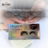 Kit de cils magnétiques doubles sans colle ni eye-liner, boîte holographique, pince à cils magnétique quantique, cils artificiels naturels réutilisables et légers