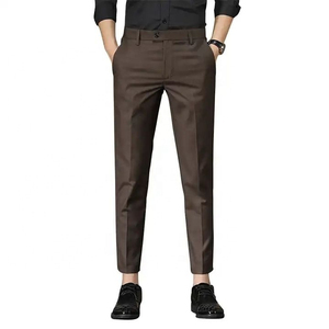 Pantalones de Vestir Casuales de Algodón para Hombre con Logotipo Personalizado, Corte Recto, Transpirables, Color Liso, Estilo Canvas, Cierre de Botones - Product Image 3
