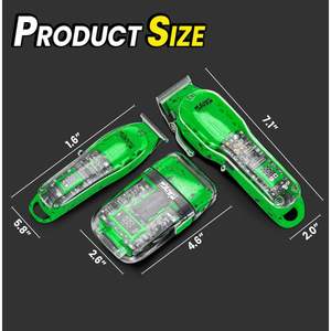 Kit de tondeuse à cheveux sans fil professionnelle pour barbier, rechargeable, avec écran LED, rasoir et étui de voyage, alimentation USB - Product Image 3