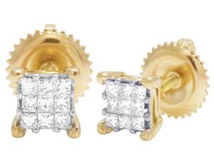 Nuevo diseño de joyería en Plata de Ley 925 Iced Out Moissanite Princess Diamond Stud VVS Moissanite pendientes para mujer - Product Image 2