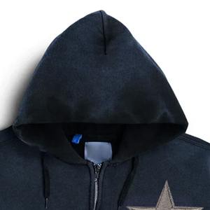 100% algodón personalizado media cremallera Chenille bordado sudaderas con capucha para hombres venta al por mayor sudaderas con capucha para hombre cremallera completa, calle - Product Image 5