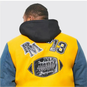 OEM Custom Ronpex International RI-300 Varsity <b>Jacket</b> School College Baseball Letterman for <b>Men</b> Embroidery Logos Breathable 100% - Product Image 4