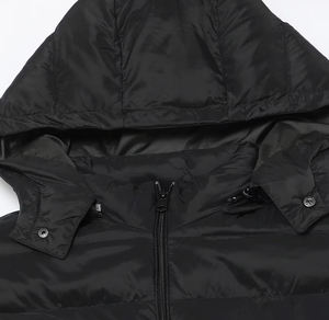 Veste matelassée unisexe décontractée d'hiver à capuche coupe-vent, col rond, fermeture éclair avec logo sur le devant, motif uni, polyester/coton - Product Image 6