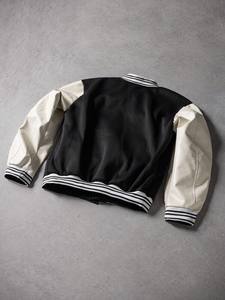 Deux tons collège Baseball matelassé veste à capuche unisexe 100% coton corps classique Varsity Style Streetwear hiver mode - Product Image 2