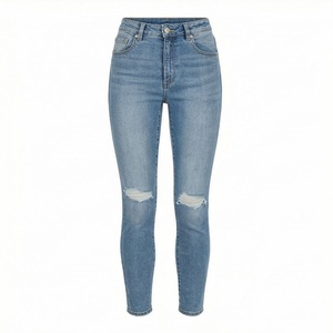Nuevos Jeans de Mezclilla de Moda Personalizados al por Mayor, de Cintura Alta, Ajustados, para Mujer, Talla Grande, Pantalones de Moda Urbana - Product Image 1