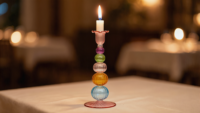Photophore en verre soufflé à la main, style égyptien, avec bulles superposées, coloré, pour décoration de table de mariage, vente en gros