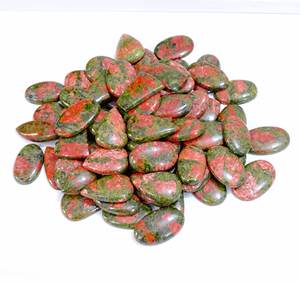 Vente en gros de cabochon de jaspe unakite naturel de taille 100% de forme mixte en quartz de haute qualité pour la fabrication de bijoux - Product Image 1
