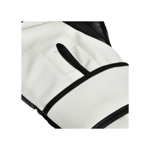 Gants de boxe en cuir noir et blanc avec fermeture à lacets pour adultes, équipement d'entraînement, design respirant - Product Image 4