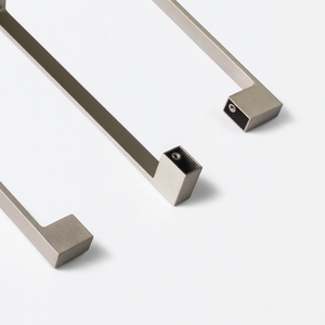 Contemporary Minimalist Zinc Alloy Square <b>U</b>-Shape Brushed Finish Cabinet Handle Pulls for Kitchen Bathroom Bedroom - Product Image 4