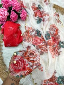 Ropa de fiesta Buena calidad Increíble atractivo Tedy Seda con impresión digital Saree Venta al por mayor Suministro de fábrica - Product Image 3