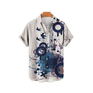 100% algodón, camiseta para hombre, ajuste holgado, camisas hawaianas personalizadas Premium impresas para hombre, impresiones digitales vibrantes ligeras - Product Image 5