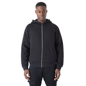 Sweat à capuche zippé décontracté pour homme 100% coton Logo personnalisé Design zippé Coupe ample et régulière Tissu polaire d'hiver Thermique Solide Imperméable - Product Image 1
