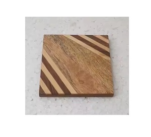 Wholesale Classic Style Round Acacia Wood <b>Coaster</b> Set of 4 Custom Logo and Holder Epoxy Resin Drink <b>Coasters</b> - Product Image 1