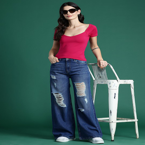 T-shirt pour femmes personnalisé Coton doux et mélange de coton Personnalisation de la couleur et du design Commandes en gros disponibles - Product Image 1