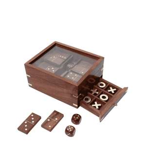 Boîte en bois écologique à motif X O X O, affichage transparent, jeu de tic-tac-toe, accessoires de jeu pour enfants, jeu d'intérieur, prix de gros - Product Image 1