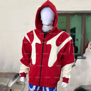 Fabricants de vêtements personnalisé 500gsm coton épais vierge éponge française vierge surdimensionné en détresse veste à capuche pour hommes - Product Image 1