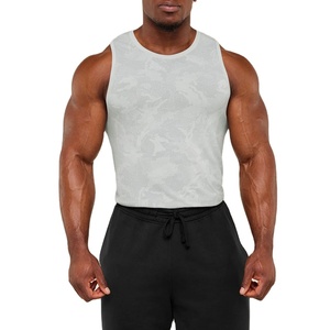 Camiseta sin mangas ajustada con estampado de camuflaje personalizado para hombre, material grueso, elástico en cuatro direcciones, ropa deportiva. - Product Image 4