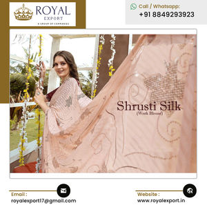 Large gamme de produits Vêtements ethniques indiens élégants pour mariage et fête Saree en georgette douce avec imprimé d'aluminium - Product Image 5