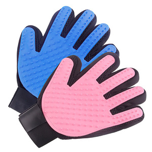 Gants de bain pour animaux de compagnie - Brosse de massage en caoutchouc pour le toilettage des chats et des chiens - Product Image 1