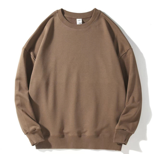 เสื้อสเวตเตอร์ปักโอเวอร์ไซส์ที่ใส่ได้ทั้งชายและหญิงผ้าคอตตอน100% คอกลมสีพื้นสำหรับฤดูหนาว - Product Image 4
