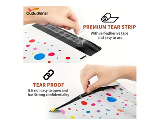 Paquete de 100 bolsas de polietileno de agradecimiento, 25x33cm, autoadhesivas, resistentes al agua, resistentes a desgarros, duraderas, 2,3 m, color polka dot - Product Image 3