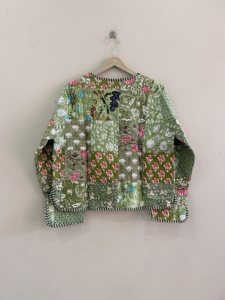 Chaqueta Reversible Acolchada de Algodón con Patchwork Tradicional para Mujer - Product Image 6