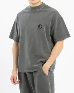 เสื้อยืดคอกลมสำหรับผู้ชายเสื้อยืดผ้าฝ้าย100% ขนาดใหญ่พิเศษเปิดไหล่เปล่าซักได้ - Product Image 4