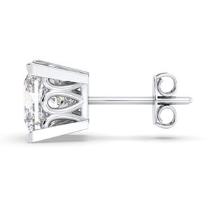 Prix de gros REYES, boucles d'oreilles en argent sterling 925, taille princesse, 4,3 carats, diamant cultivé en laboratoire CVD, fermoir à vis, pour femmes, bijoux de luxe - Product Image 4