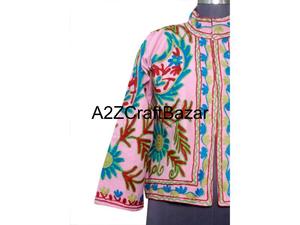 Veste d'hiver pour femme avec broderie indienne Suzani, motif floral, tissu en duvet de canard, rembourrage en coton, manteau avec robe cadeau - Product Image 2