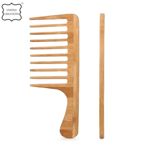 Brosse à cheveux à dents larges en bois de bambou Vente en gros Palette de massage du cuir chevelu Démêlant Peignes à cheveux pour femmes à la maison - Product Image 2