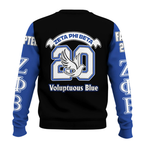 Sweat-shirt à col rond pour femmes Zeta Phi Beta 1920 Sorority, bleu, lettres grecques brodées, sweat-shirts grecs personnalisés pour femmes - Product Image 2