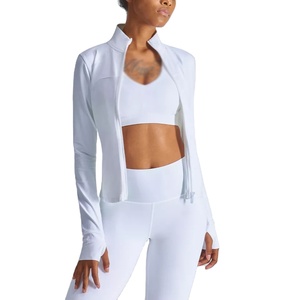 ชุดออกกำลังกายแขนยาว3ชิ้นสำหรับผู้หญิงชุดเล่นโยคะแบบยืดได้ผ้าแห้งเร็วโลโก้ตามสั่ง - Product Image 3