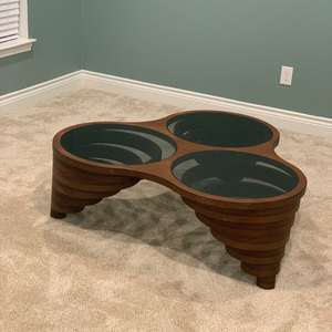 Table basse paramétrique de luxe moderne Kalatri avec plateau en verre amovible, forme personnalisée, design léger pour la maison, le bureau, l'hôtel - Product Image 1