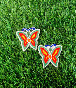 ผ้าปะติดลูกปัดผีเสื้อทำด้วยมือแบบทำมืออินเดียผ้าหลากสีพร้อมหนัง PU สำหรับของขวัญตามต้องการเครื่องประดับเสื้อผ้า - Product Image 4