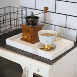 Bandeja de servicio de mármol elegante hecha a mano, artesanía artesanal, artesanías naturales para el hogar y la cocina, para servir bebidas y aperitivos - Product Image 3