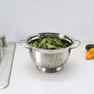 Colador de acero inoxidable con diseño de malla fina resistente para enjuagar frutas, verduras, pasta, arroz y tareas de cocina. - Product Image 2