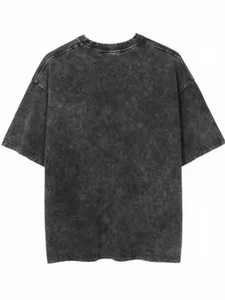 Camiseta informal de gran tamaño con cuello redondo para hombre, tejido de punto con efecto de lavado ácido de algodón orgánico 100% - Product Image 6