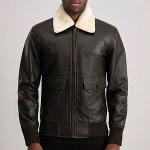 Nouvelles vestes en cuir personnalisées de haute qualité pour hommes avec broderie, col rabattu, style streetwear, design écologique pour l'hiver - Product Image 3