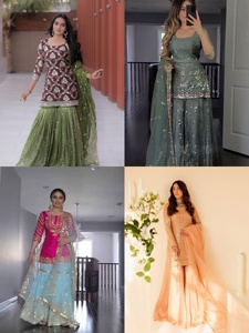 Kurti en coton de collection pour femmes indiennes avec plazo au prix le plus bas du marché surat gujarat vêtement ethnique prix de gros vêtements pour dames - Product Image 4