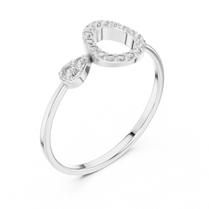 Anillo de moissanita con ajuste de halo de 10K en oro blanco - Product Image 4