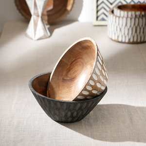 ชามสลัดไม้ทำด้วยมือสำหรับตกแต่งพร้อมพิมพ์เคลือบปรับแต่งได้และสร้างด้วยไม้มะม่วงสำหรับทุกการใช้งาน - Product Image 4