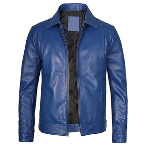Customized Made High Quality Men's <b>Real</b> <b>Leather</b> <b>Jacket</b> Winter Wear Vintage Style Goat Skin <b>Leather</b> <b>Jacket</b> For Men - Product Image 4