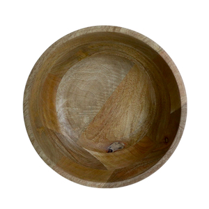 Bol de service en bois d'acacia de style moderne fait à la main écologique sculpté durable pour la fête servant la salade riz soupe fruits - Product Image 1