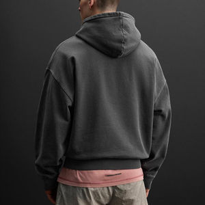 Custom Men's 100% Cotton Heavyweight Oversized Drop Shoulder Sweatshirt Double Layer Reverse Weave <b>Hoodie</b> Autumn Winter Sports - Product Image 5