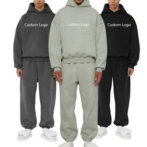 Conjunto Deportivo de Sudadera con Capucha y Pantalones Deportivos Extra Grandes para Hombre, Color Sólido, Felpa, Invierno, Casual, Ropa Deportiva Urbana, Personalizado, ODM, Venta al por Mayor - Product Image 5