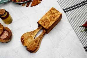 Moderno y Minimalista Porta Utensilios de Madera Natural para Encimera de Cocina, Soporte de Almacenamiento de Cubiertos, Duradero y de Madera Maciza para Herramientas de Cocina - Product Image 4